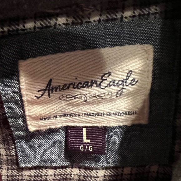 Grey and White Cropped Hoodie Flannel - Picture 3 of 3